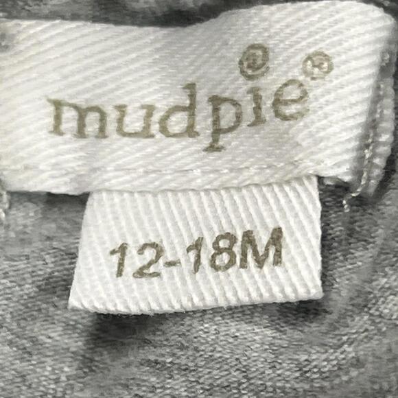 Mud Pie Baby Girl Darling Gray Ruffle Bubble Romper 12-18 Mo EUC SO CUTE - Picture 4 of 9